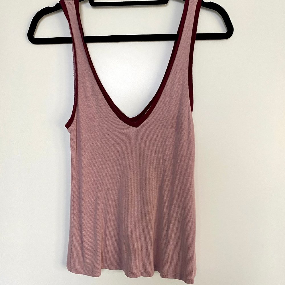 Pink and maroon tank